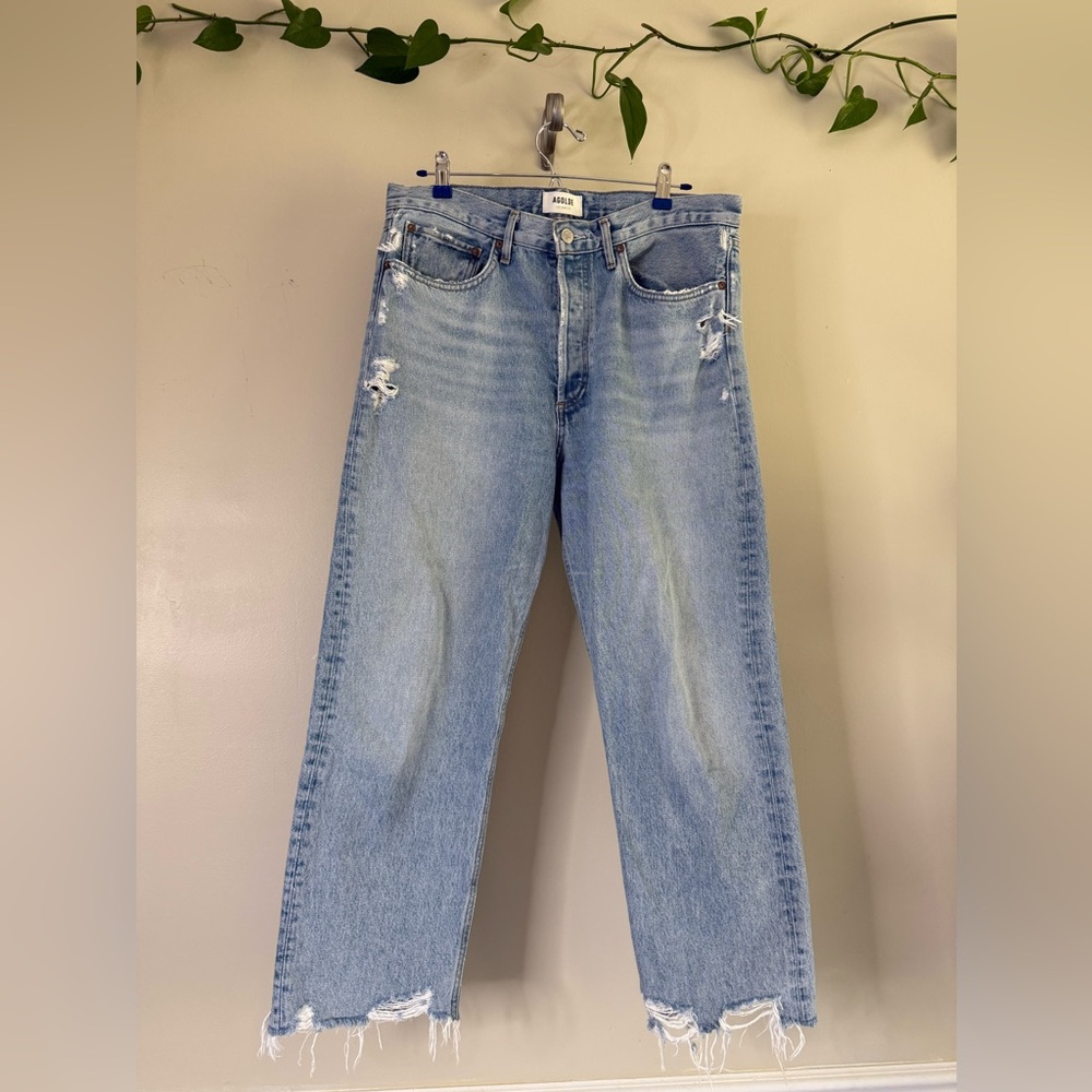 AGOLDE Women's 90’s Crop Light Blue Jeans size 29 - Picture 5 of 16